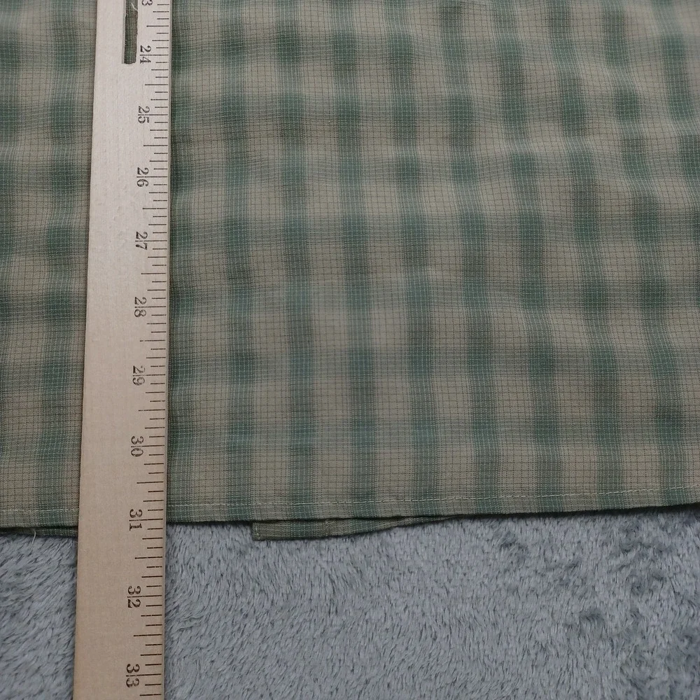 North Face Shirt Mens XL Green Plaid Button Up Short Sleeve Casual